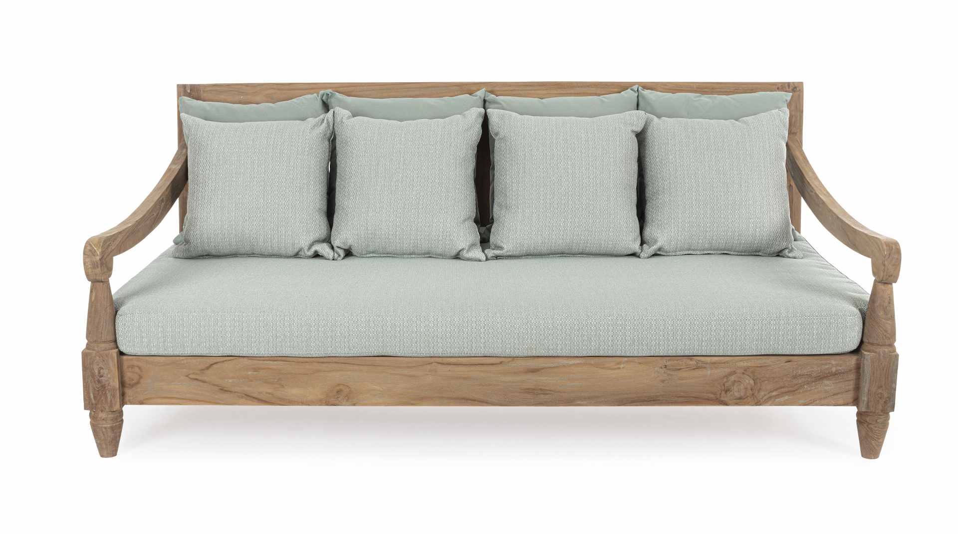 Gartensofa Bali aus Teakholz, Aqua