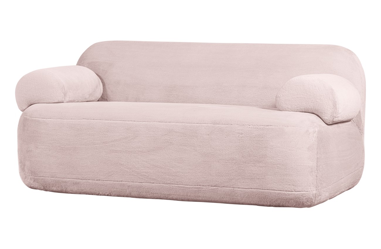 Sofa Jolie aus Pelz-Stoff, Rosa