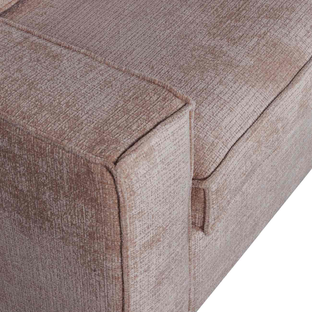 Ecksofa Hajo aus Chenille-Stoff Rechts, Taupe