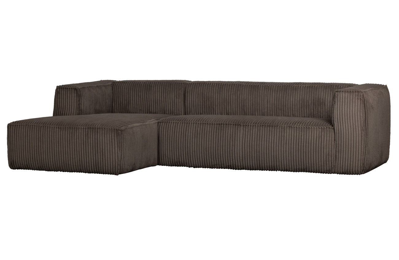 Ecksofa Bean mit Cordbezug, links Braun