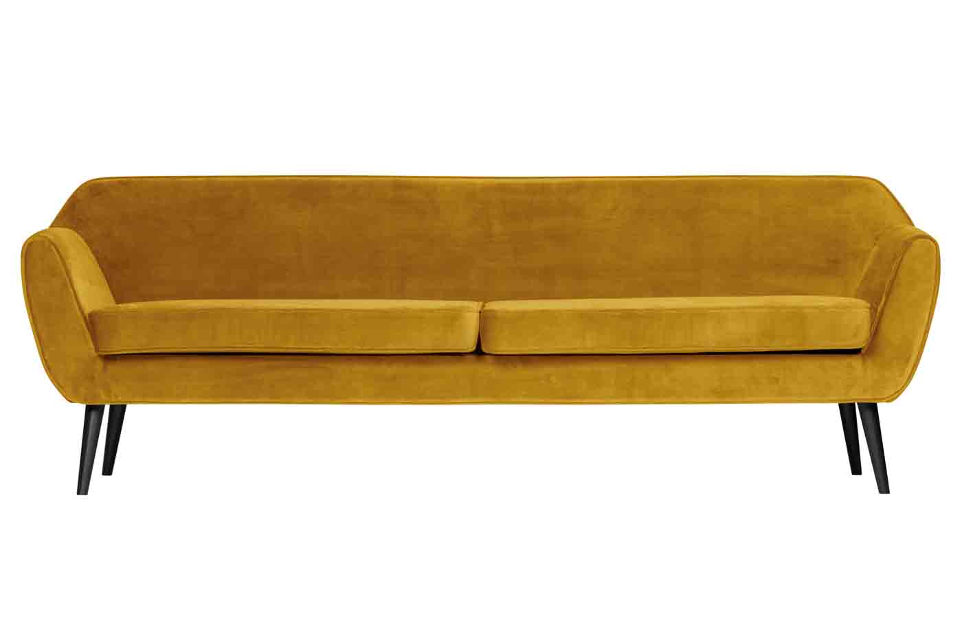 Sofa Rocco Samt, 230cm Gelb