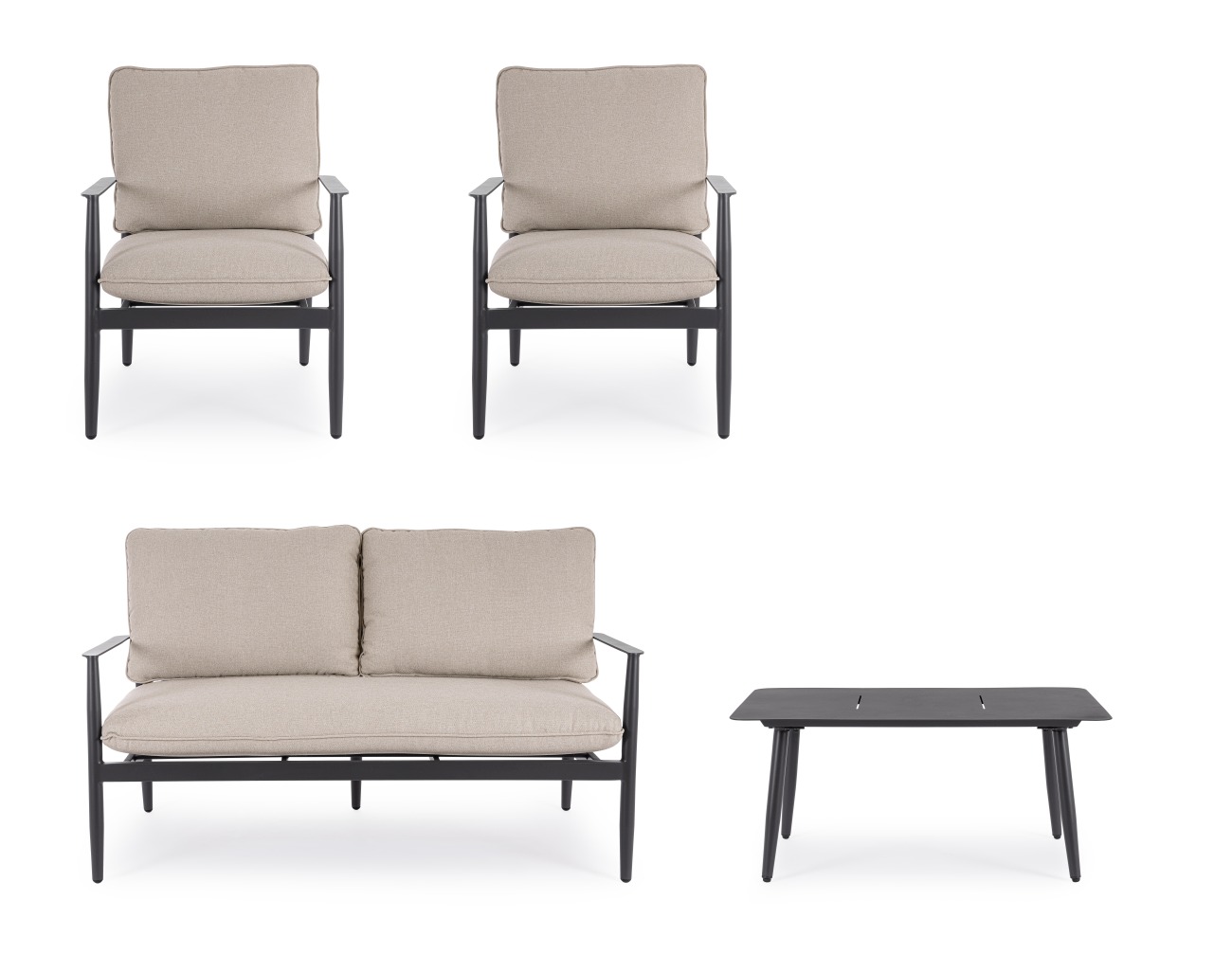 Garten-Set Nebula 4er Gruppe, Anthrazit