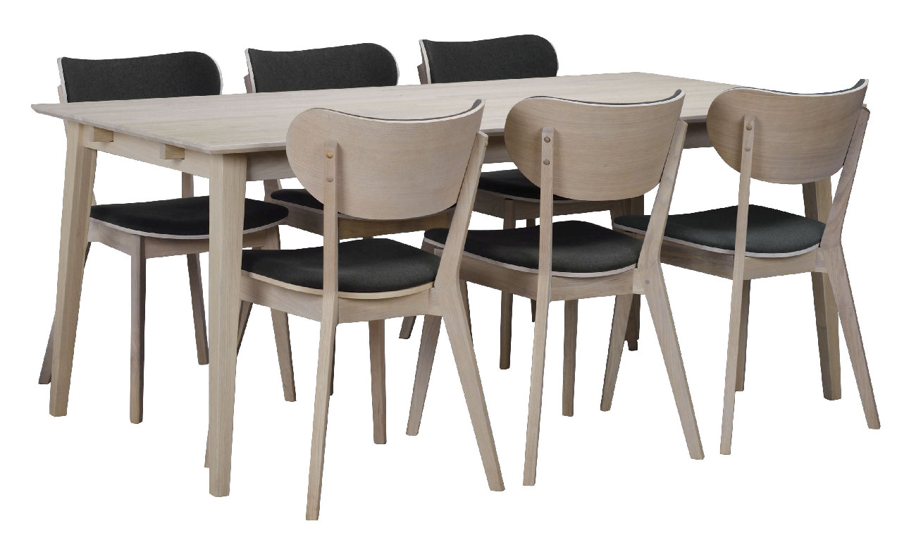 Esstisch Filippa Rechteckig 180x90cm, Eiche Weiß pigmentiert