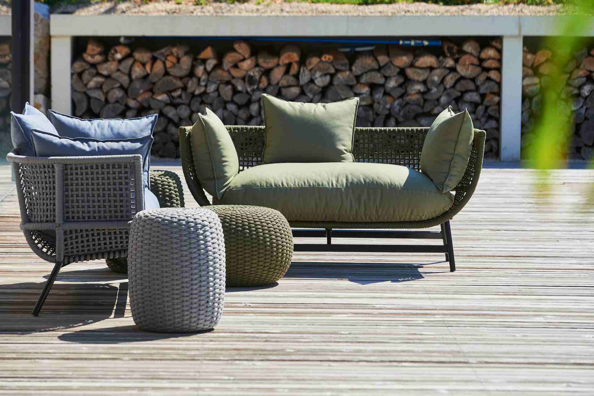 Loungesofa Suka aus Aluminium, Olive