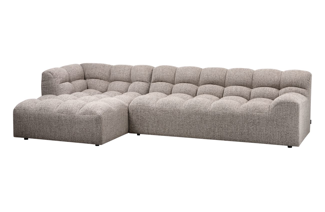 Chaiselongue Allure aus Melange-Stoff Links, Hellgrau