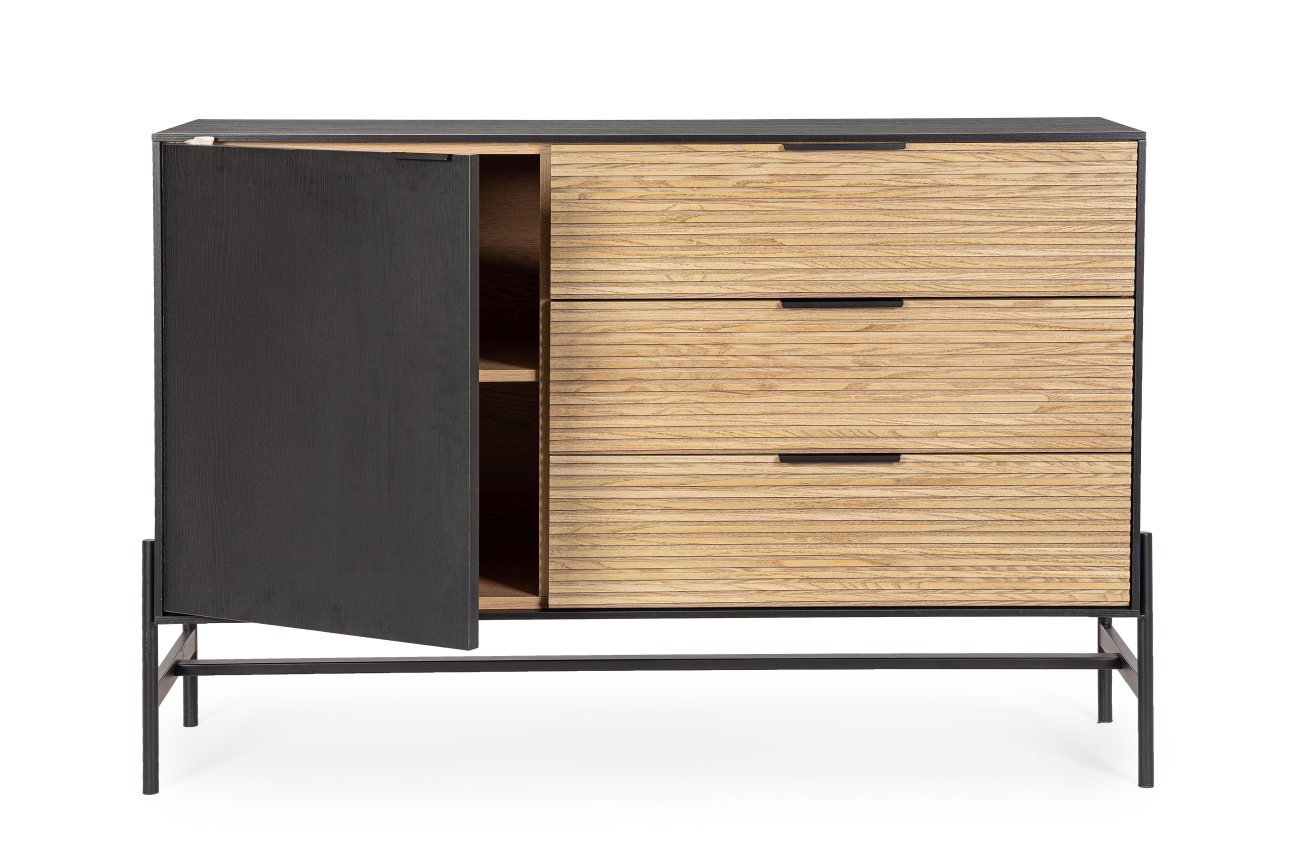 Sideboard Allycia aus Eschenholz, 124 cm