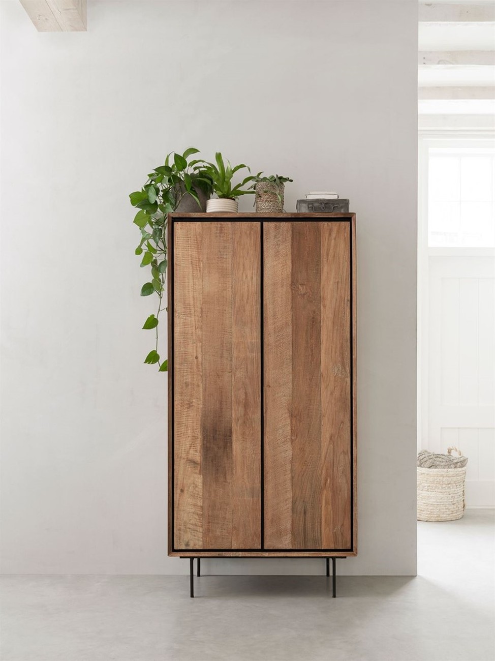 Schrank Metropole aus recyceltem Teakholz, 90 cm