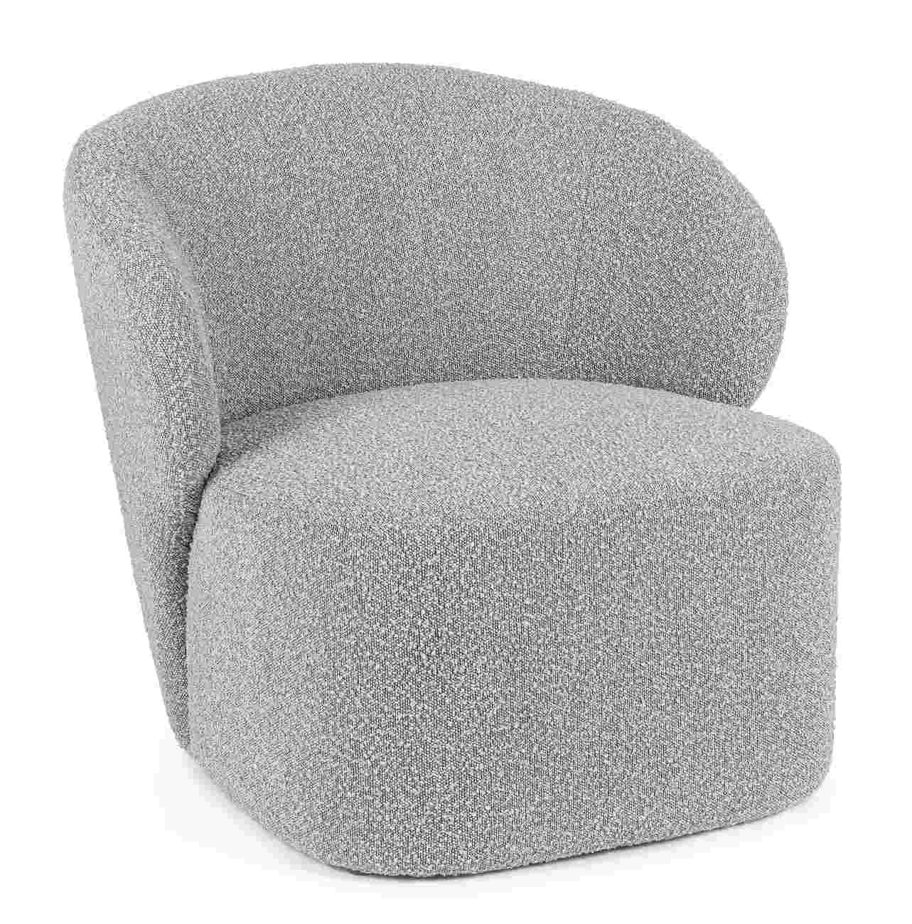 Sessel Babila aus Boucle-Stoff, Grau