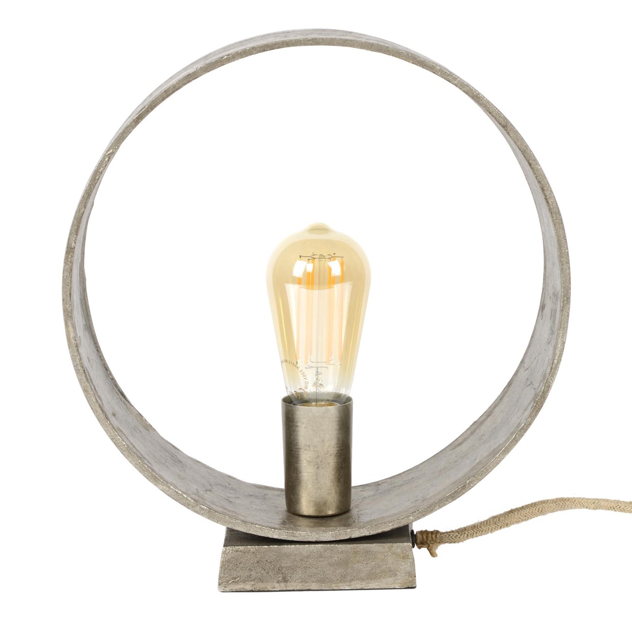Tischleuchte Wheel, 1-flammig - Antikes Nickel, inkl. LED
