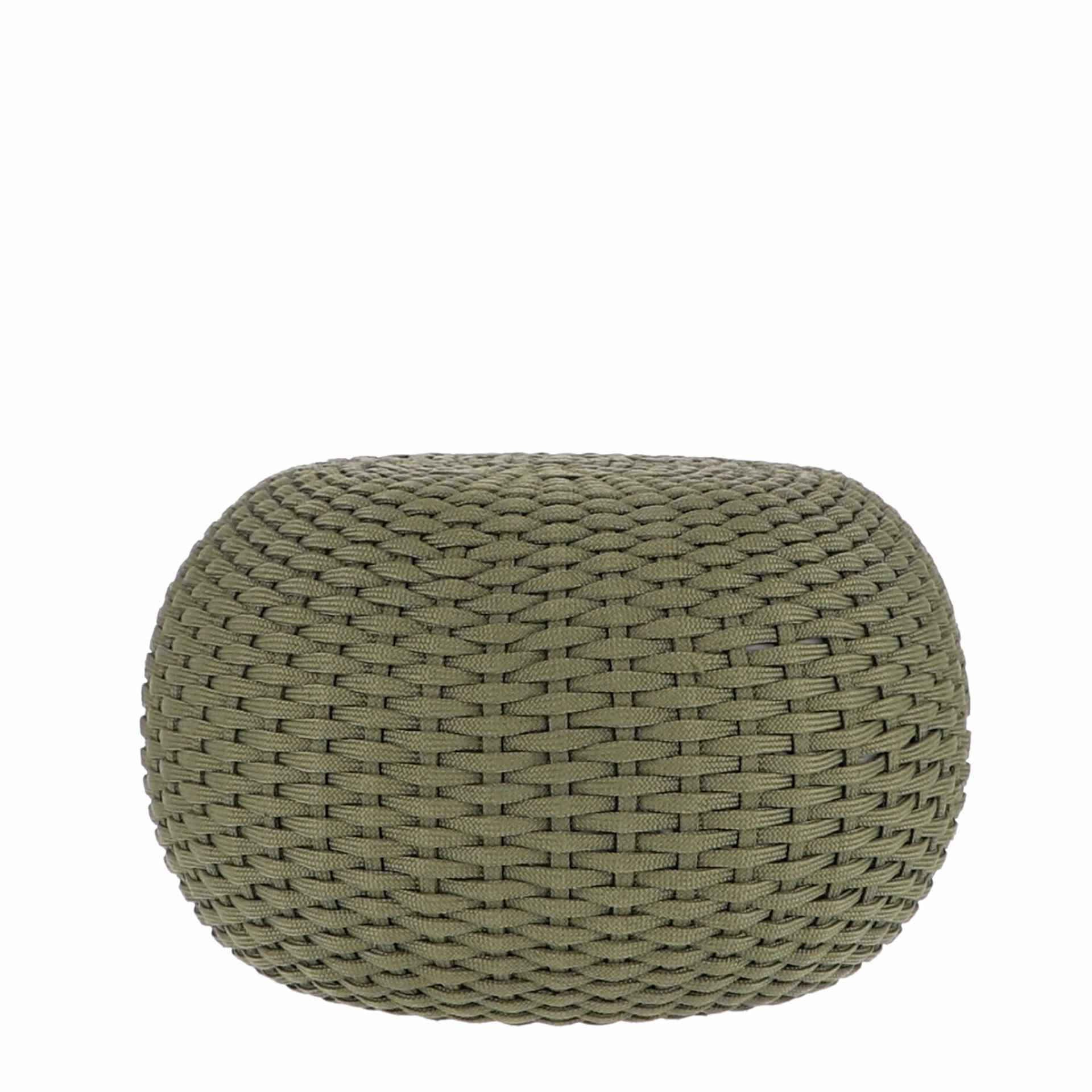 Hocker Moon aus Kunststoff, Ø 60 cm, Olive