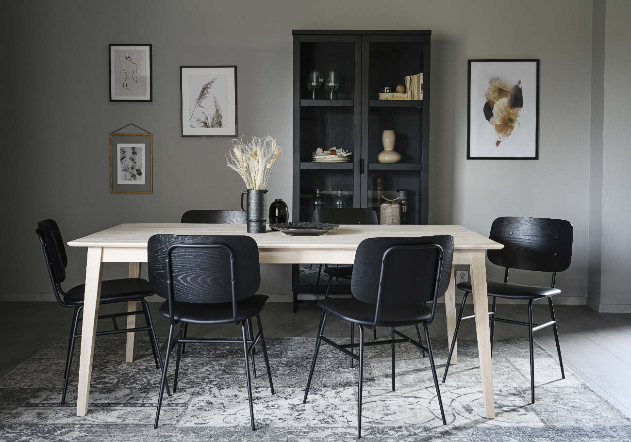 Esstisch Filippa Rechteckig 180x90cm, Eiche Weiß pigmentiert