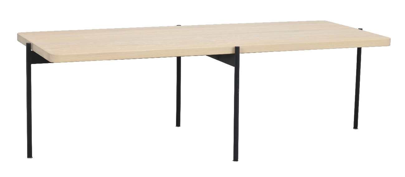 Couchtisch Shelton, Eiche Weiß pigmentiert, 145x60cm