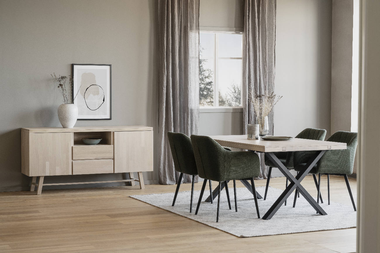 Esstisch Brooklyn, X-Gestell, 170cm, Whitewash