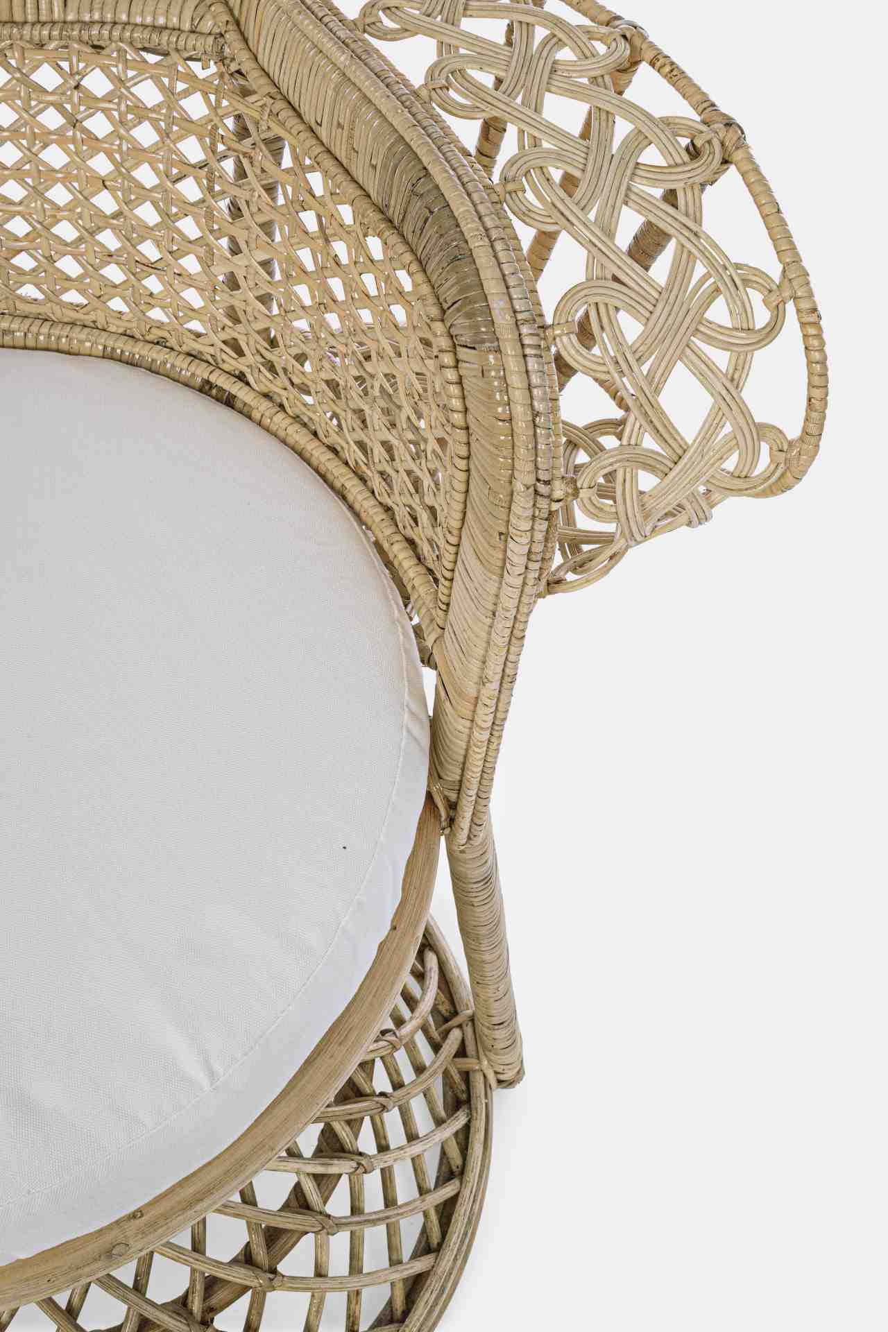 Sessel Peacock aus Rattan, Natur