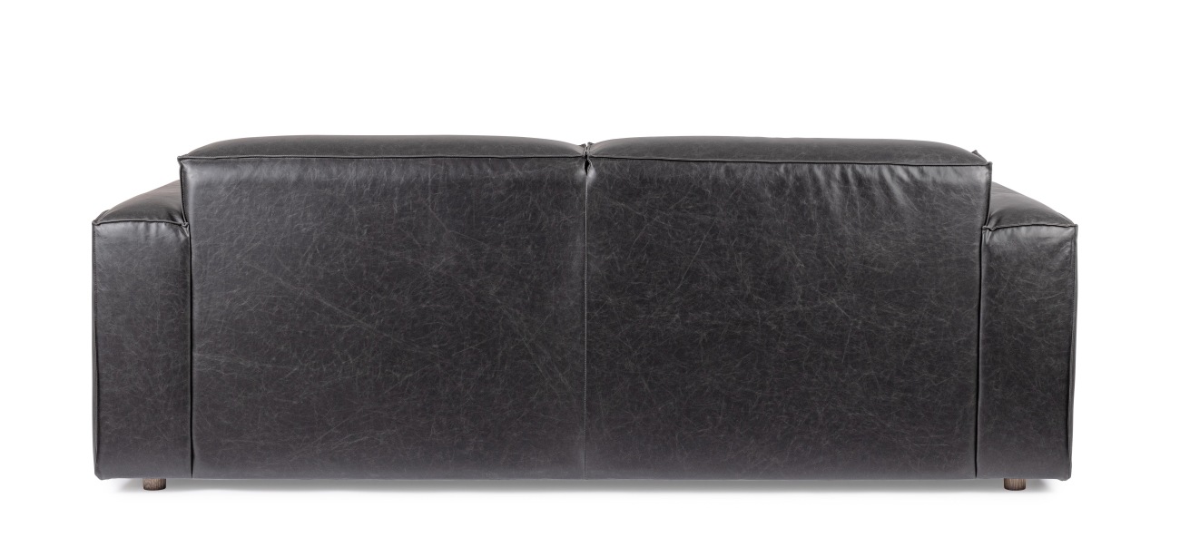 Sofa Joseph aus Kunstleder, Schwarz