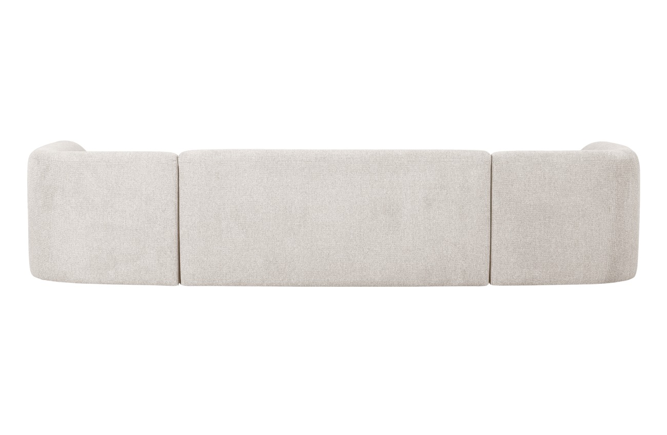 Sofa Sloping U-Form aus Melange-Stoff, Weiß