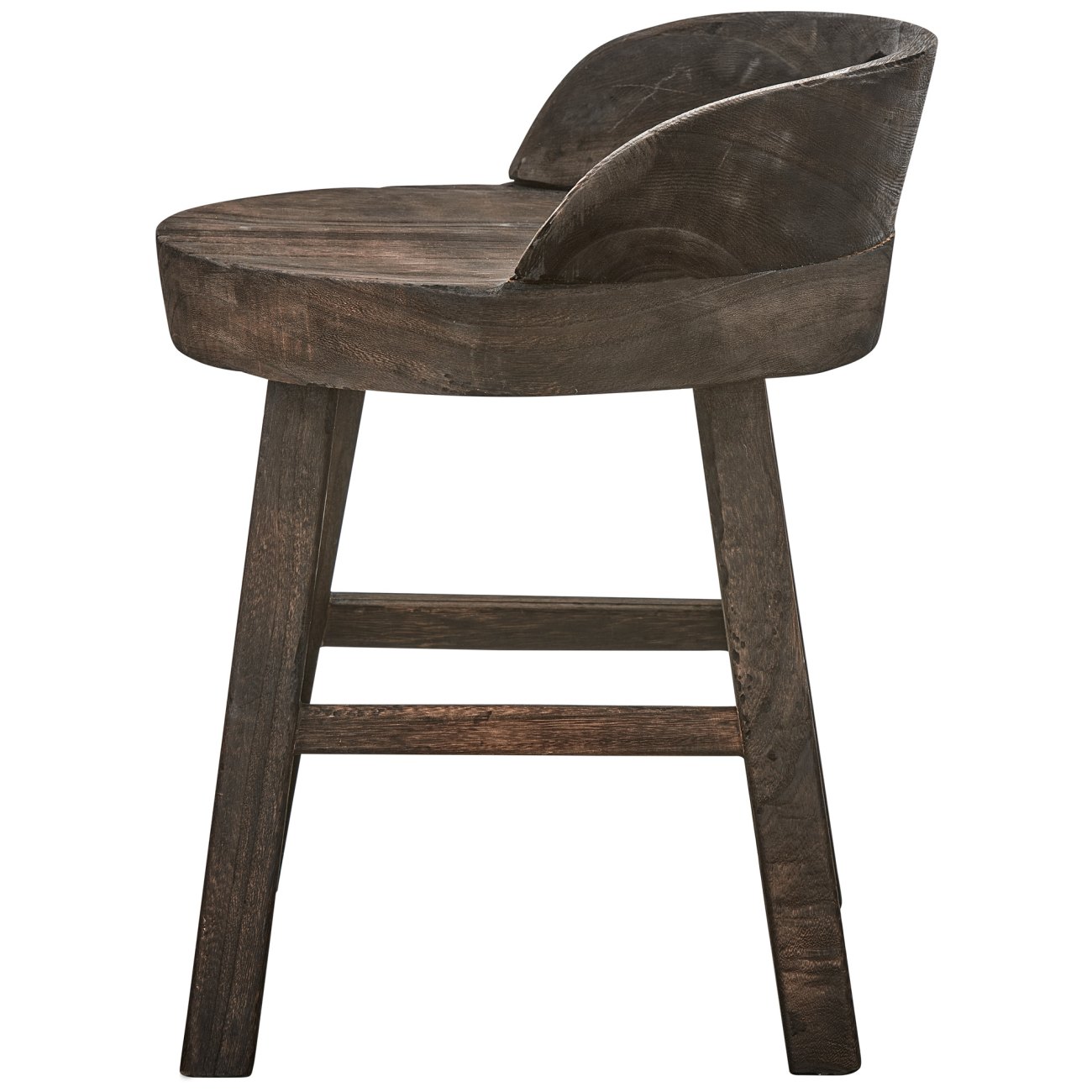 Hocker Rosalie aus Paulowniaholz, Braun