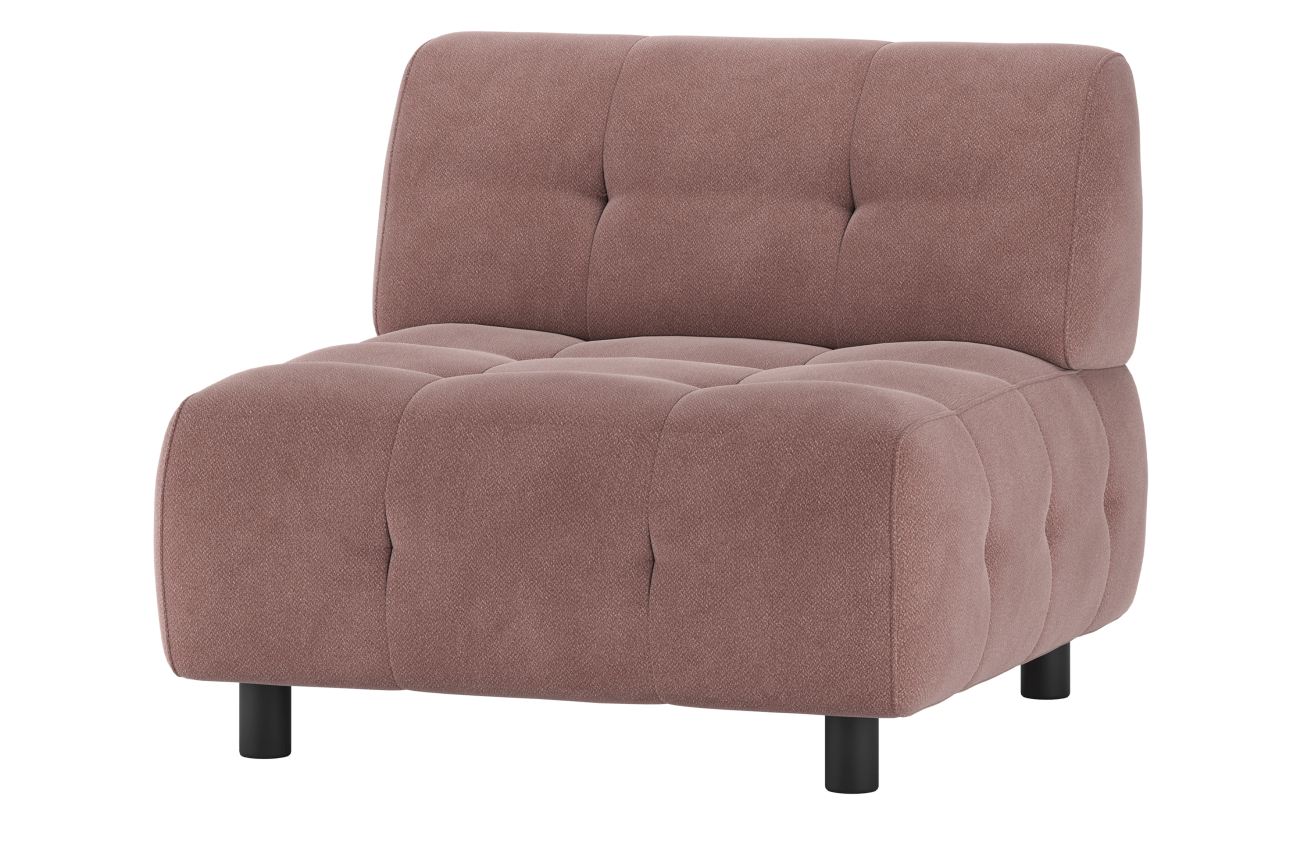 Modulsofa Louis Element aus gewebten Stoff, Rosa