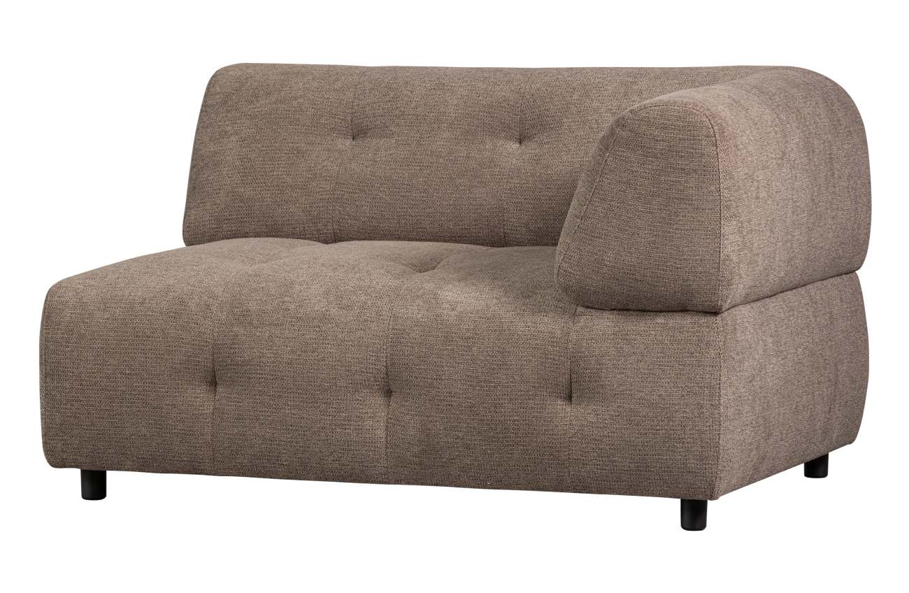 Modulsofa Louis aus Chenille Rechts, Braun