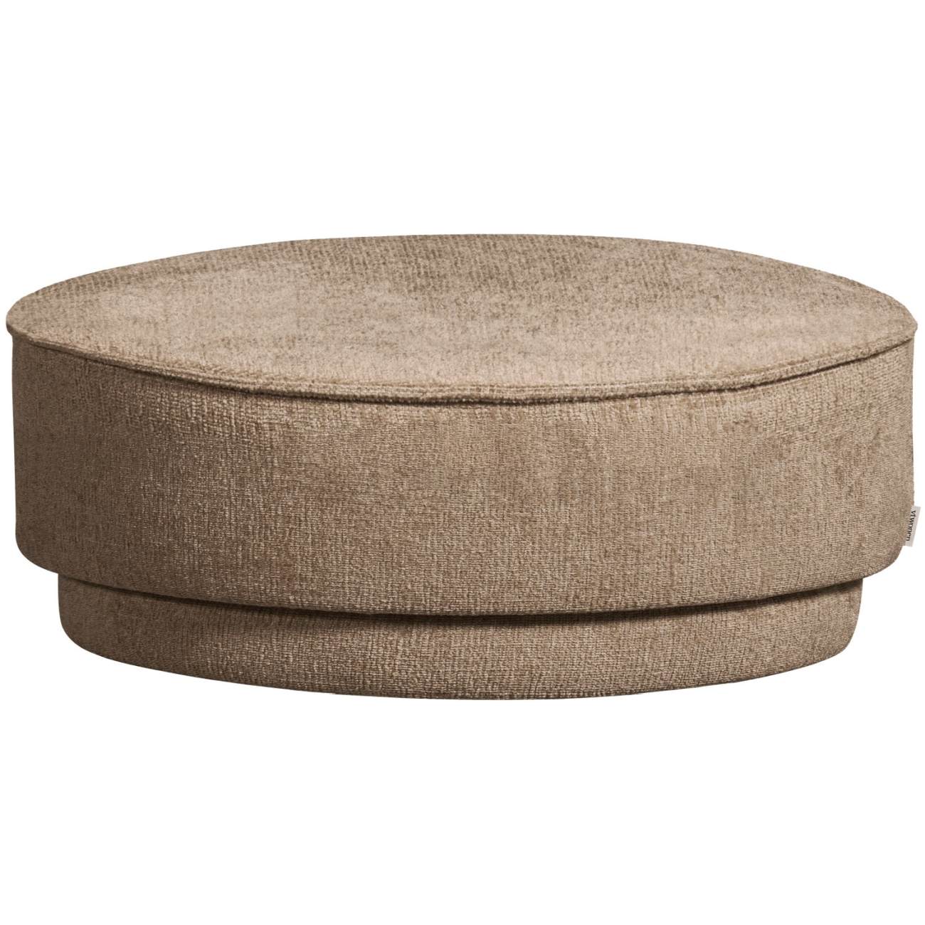 Hocker Pearl aus Melange-Stoff Ø 80 cm, Mud