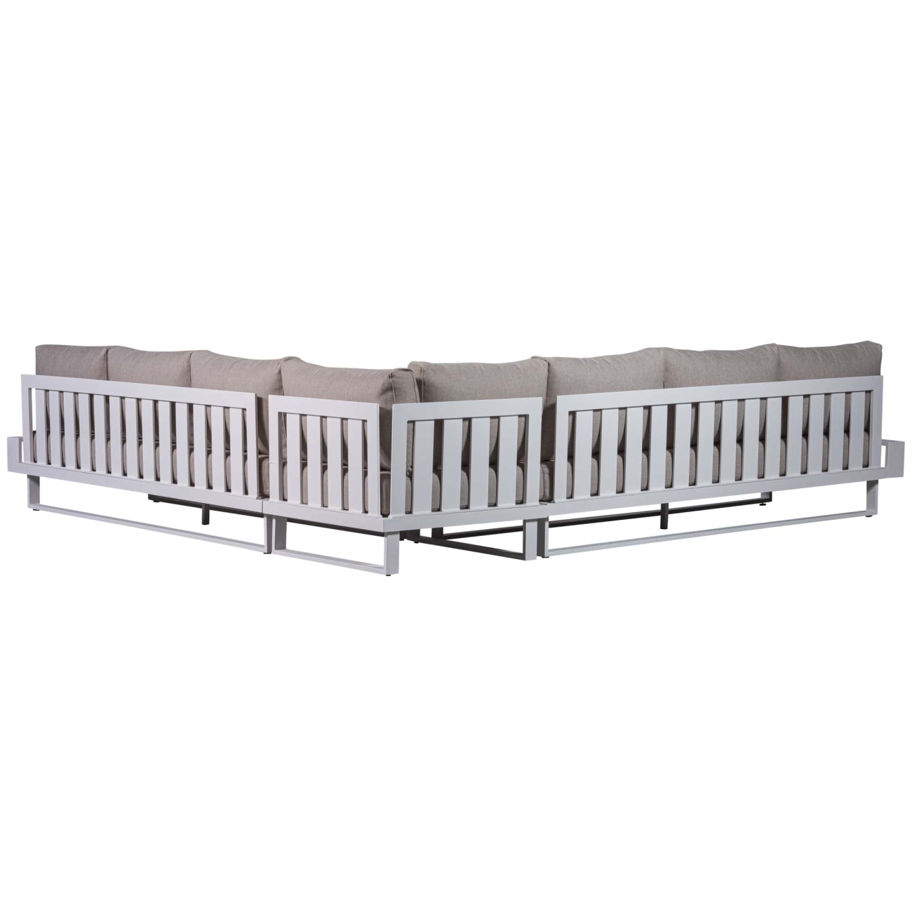 Gartenecksofa Flint aus Aluminium, Natur