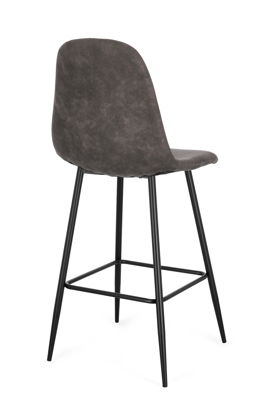 Barhocker New Irelia 2er- Set aus Kunstleder, Dunkelgrau