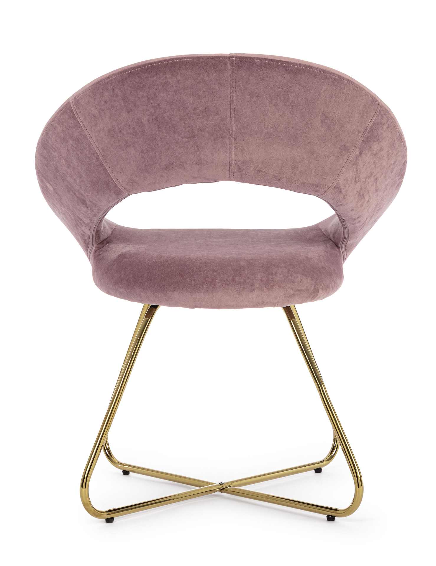 Sessel Vanity aus Samt, Rosa/Gold