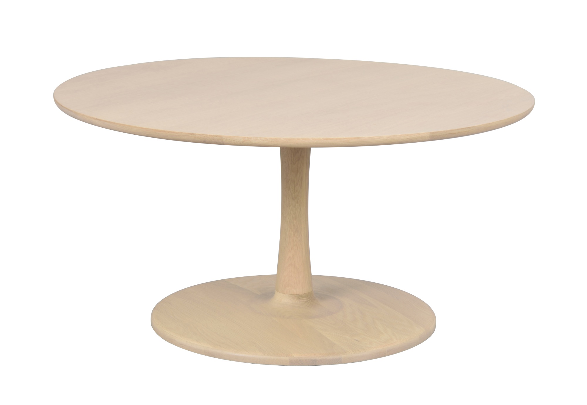 Couchtisch Hobart Rund, 90cm, Eiche Weiß