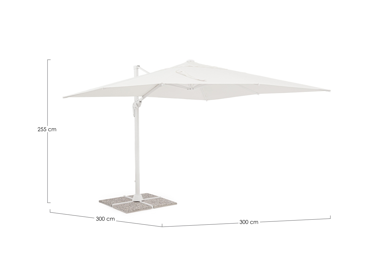 Sonnenschirm Vega aus Aluminium 3x3 m, Weiß
