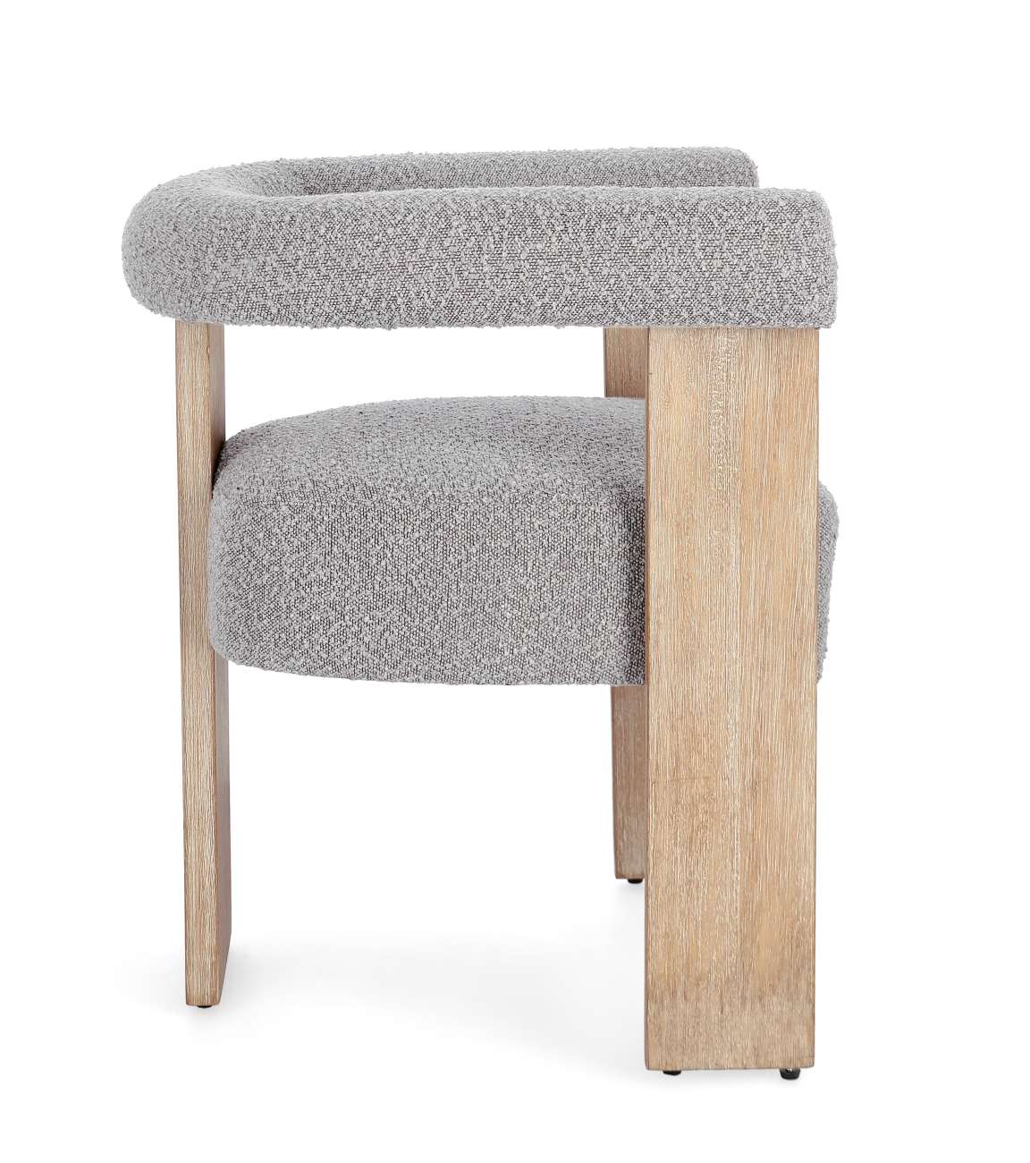 Esszimmerstuhl Agape aus Boucle, Grau / Natur