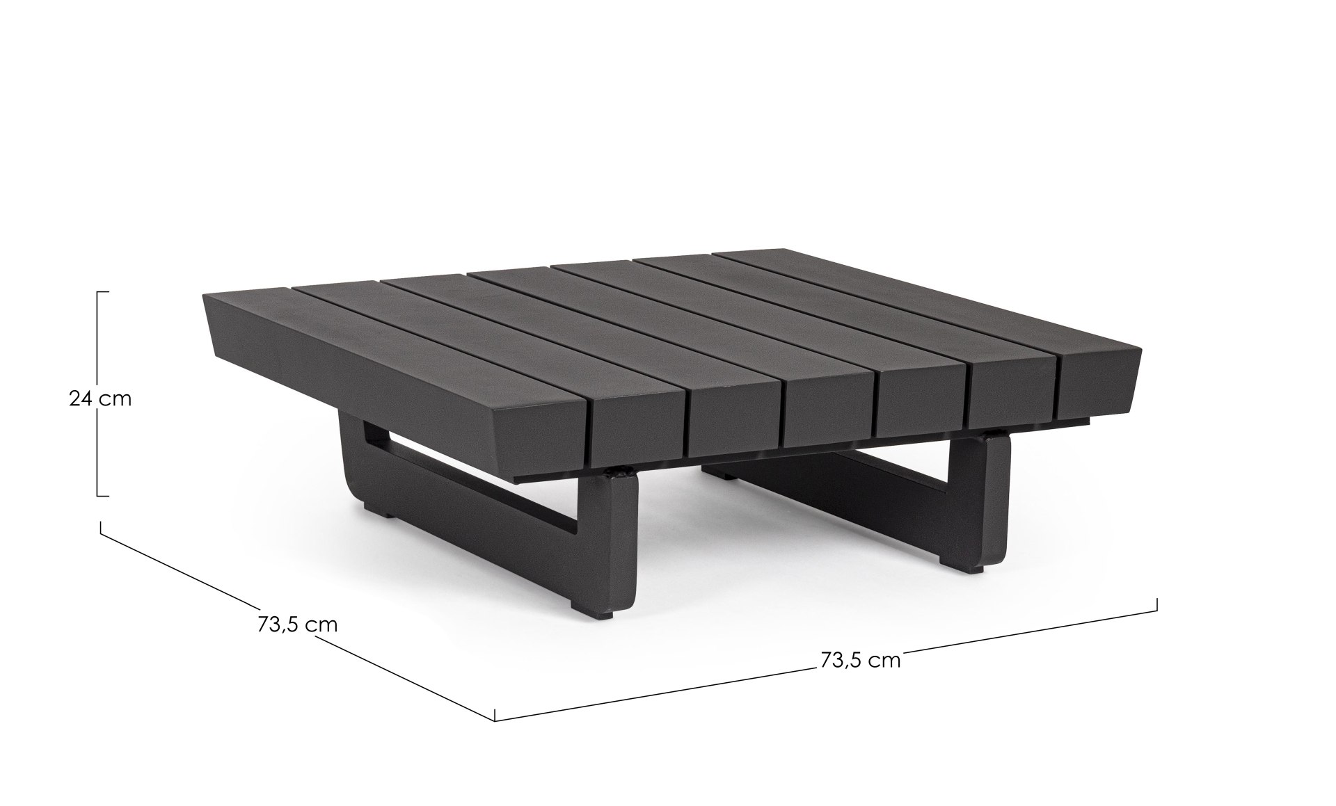 Couchtisch Infinity aus Aluminium 74 cm, Anthrazit