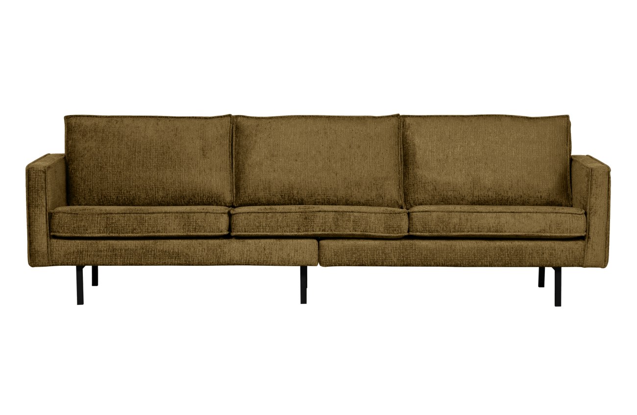 Sofa Rodeo 3 Sitzer aus Struktursamt, Brass