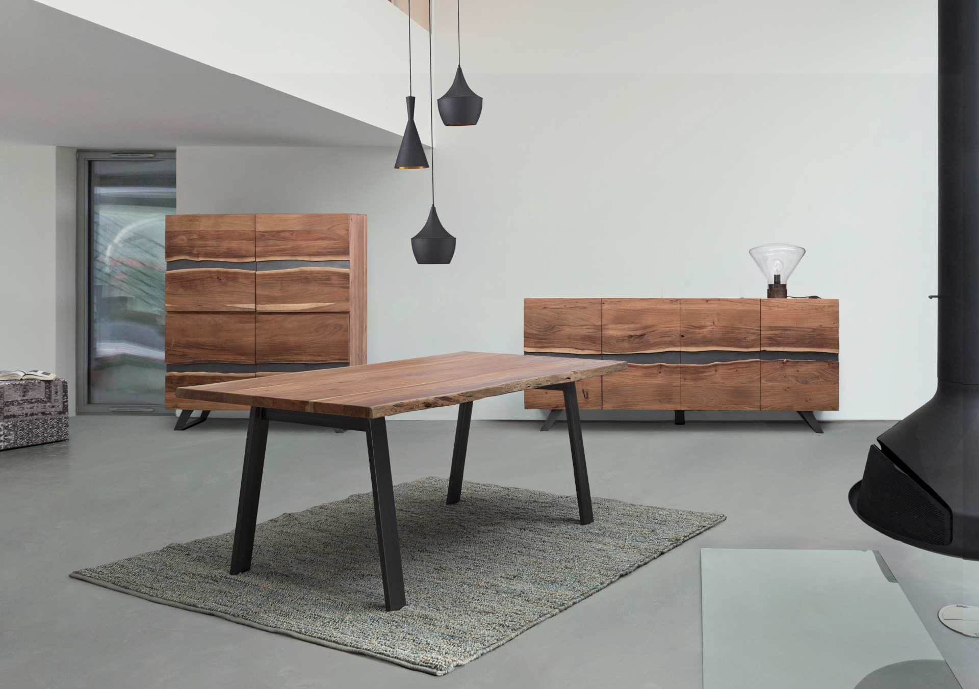 Sideboard Aron aus Akazienholz, 198 cm