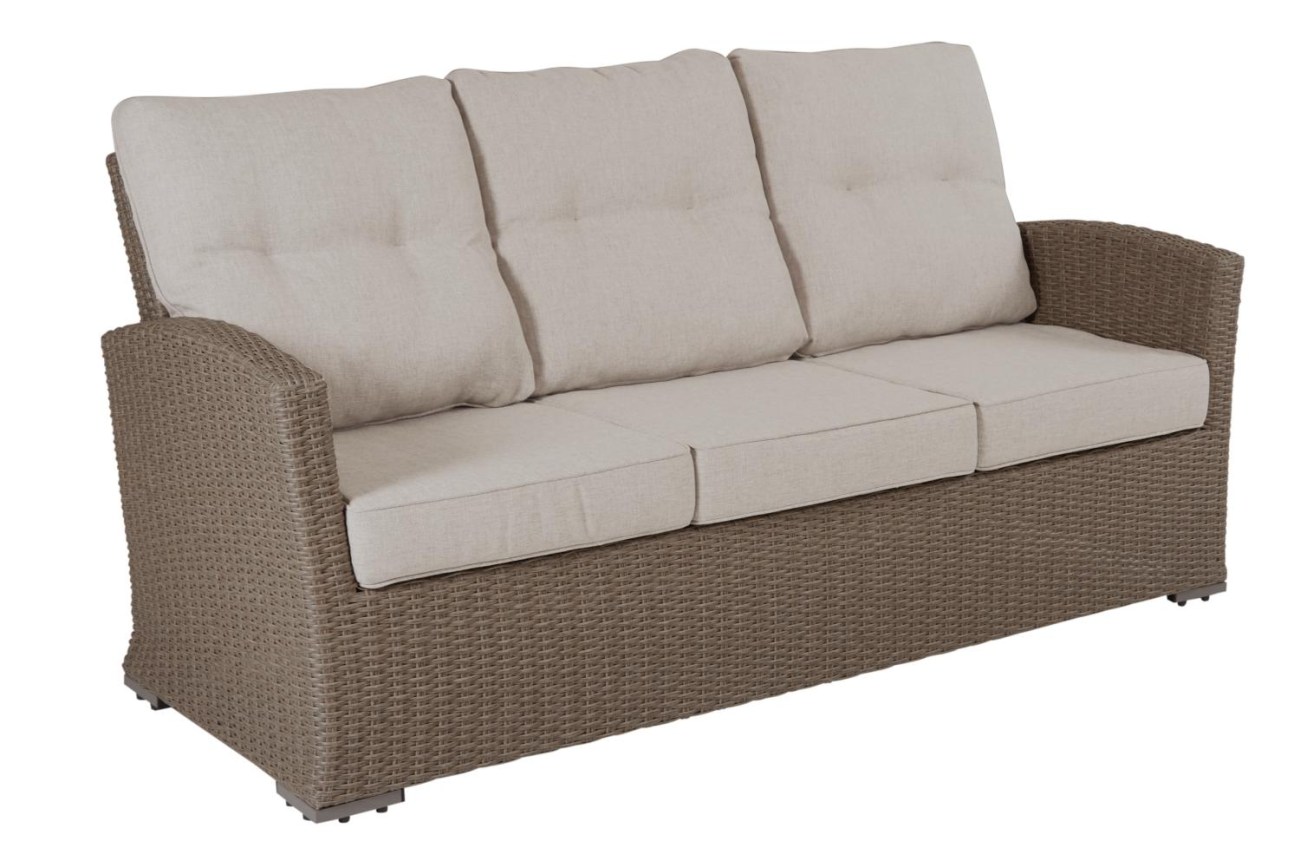 Gartensofa Ashfield mit Kissen, Beige