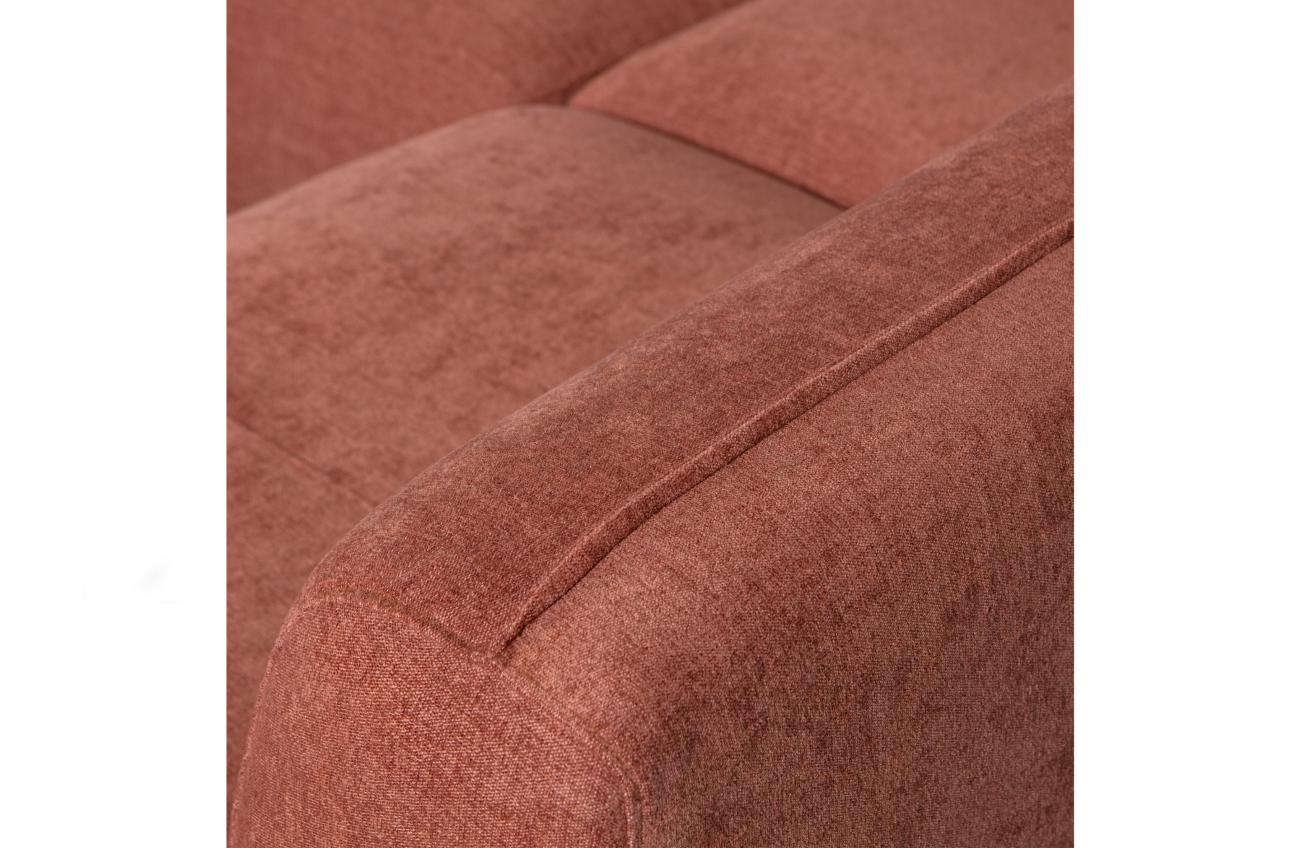 Sofa Polly U-Form aus Webstoff Rechts, Rosa