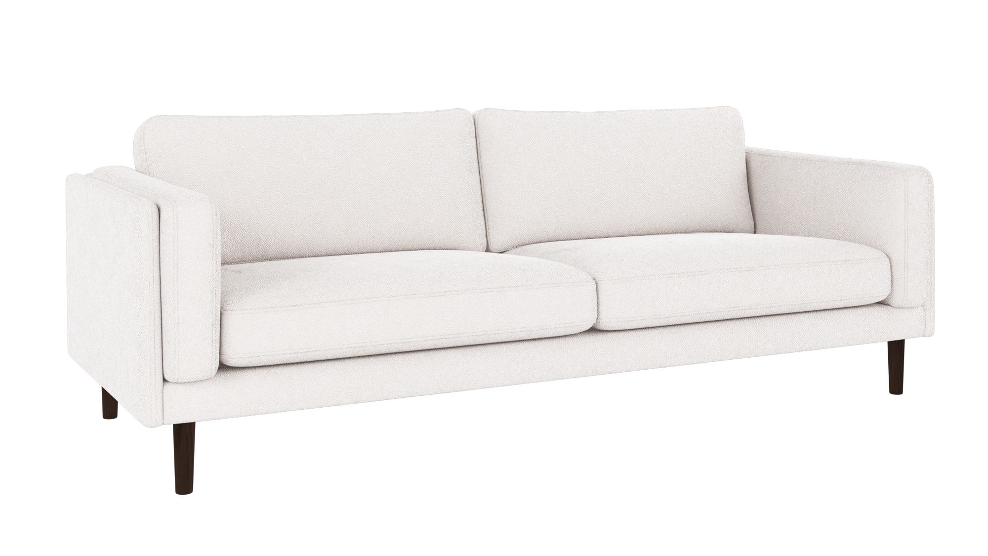 Sofa Braden 3-Sitzer, Beine Braun, Bezug Bobby Weiß