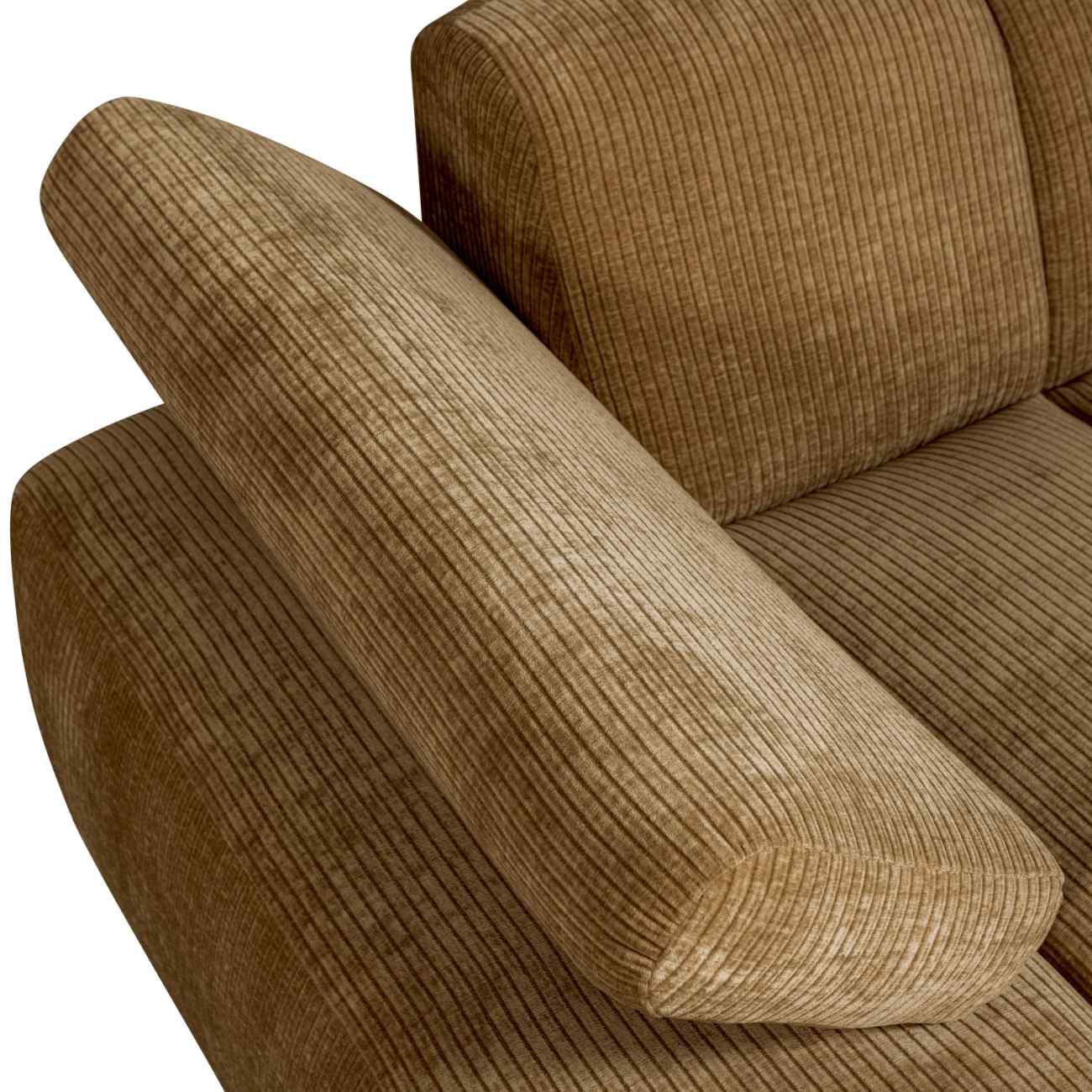 Modulsofa Mojo Flachcord Chaiselongue-Links, Honiggelb