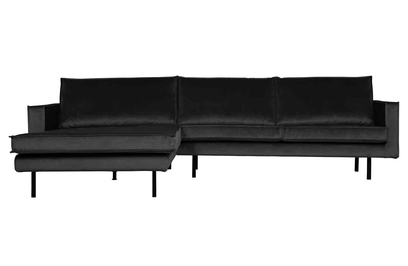 Ecksofa Rodeo Chaiselongue Samt, links Anthrazit