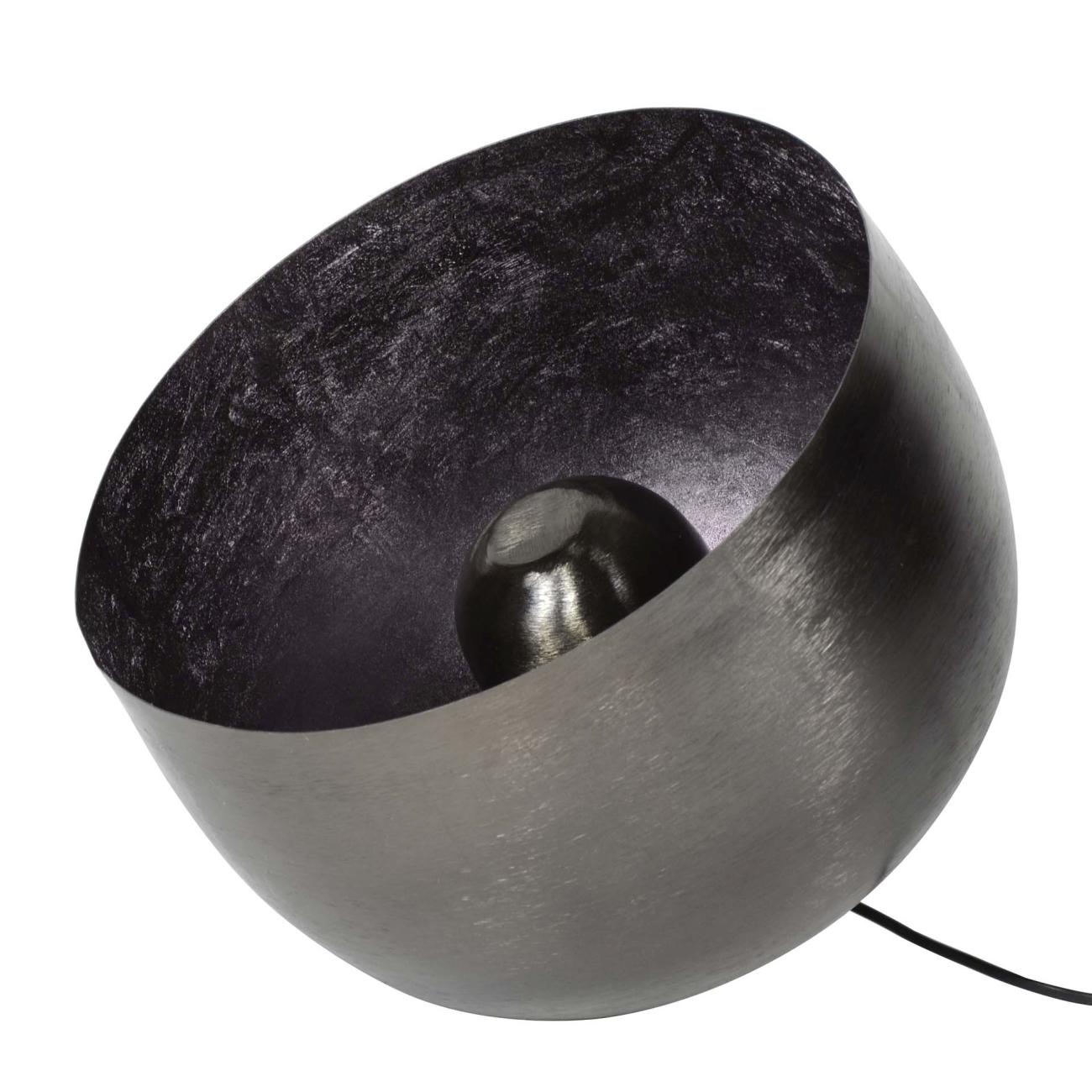 Tischleuchte Gong - Metall Schwarz-Nickel-Finish, inkl. LED, Ø 36 cm