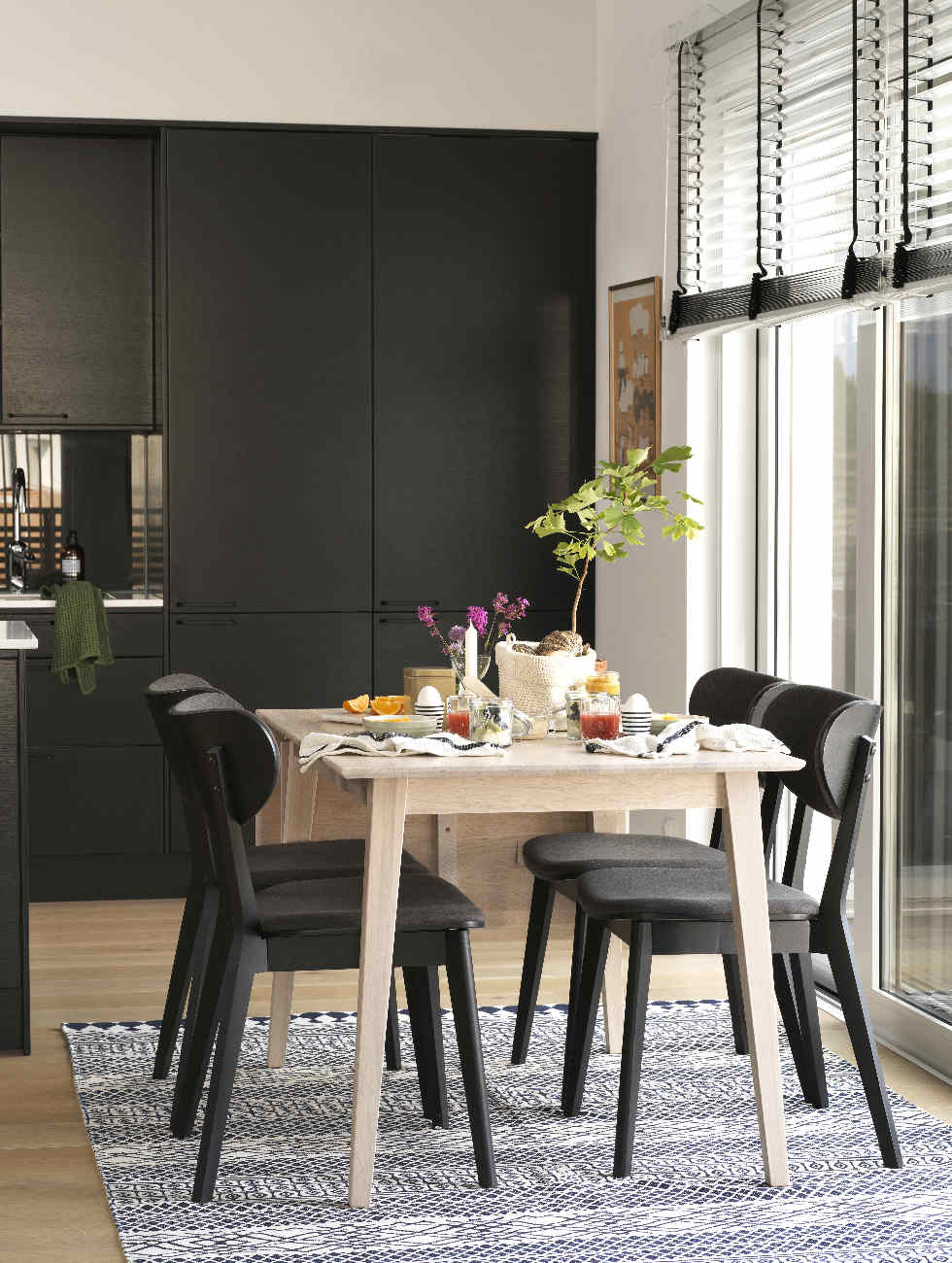 Klapptisch Filippa, 120/165x80cm, Eiche Weiß pigmentiert