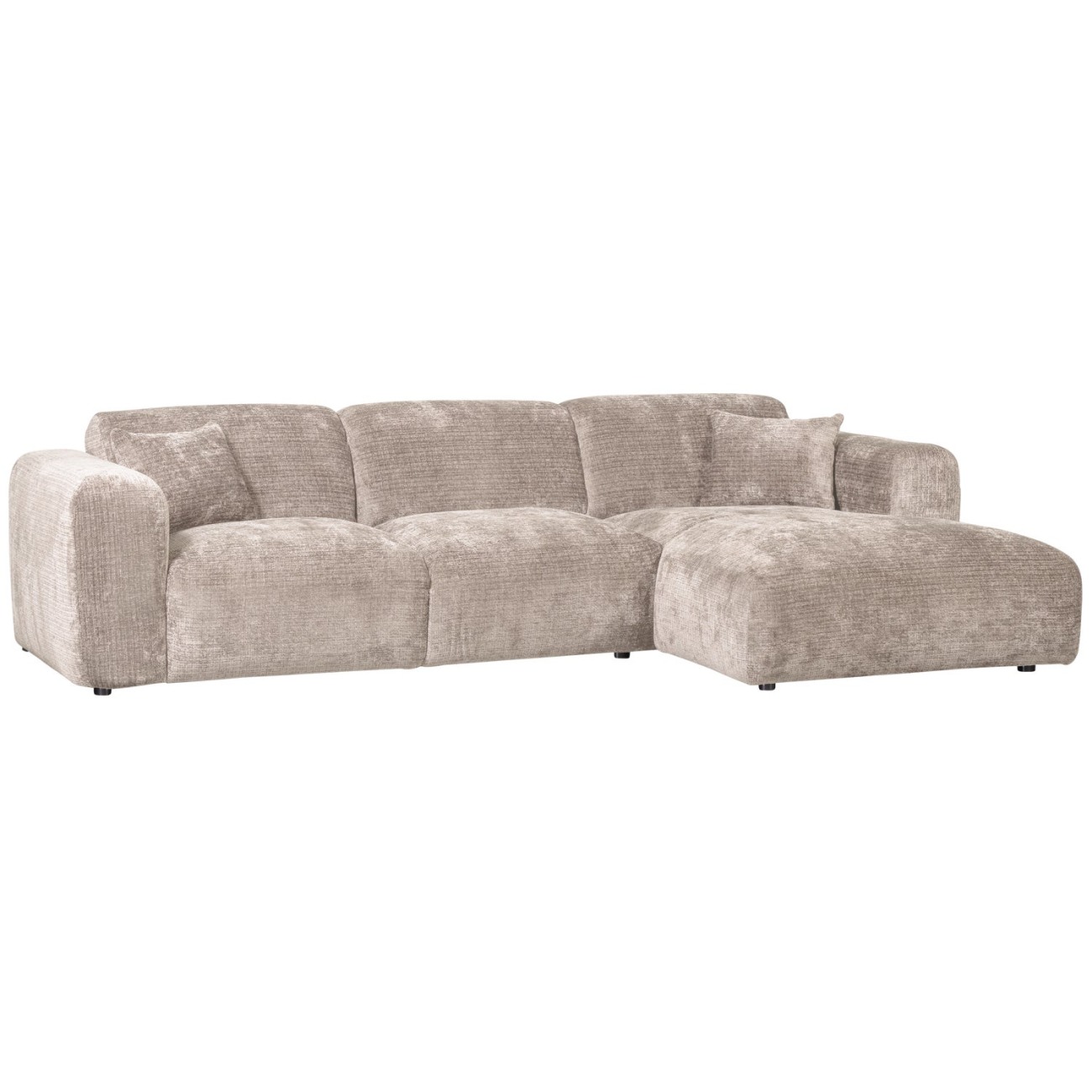 Chaiselongue Cloud aus Chenille-Stoff Rechts, Natur