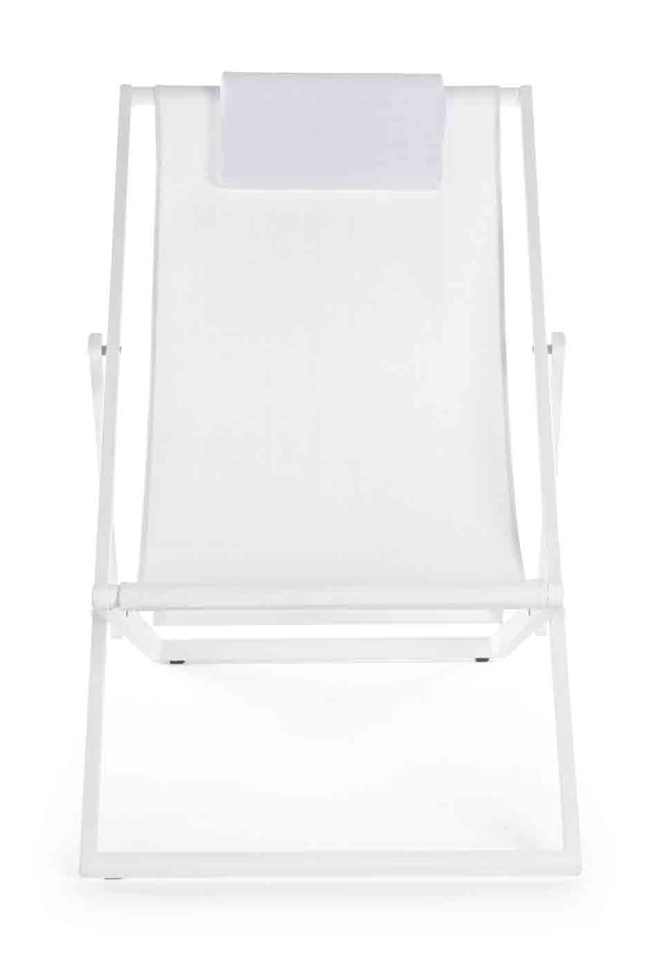 Liegestuhl Taylor Deckchair aus Aluminium und Textilene, Weiss