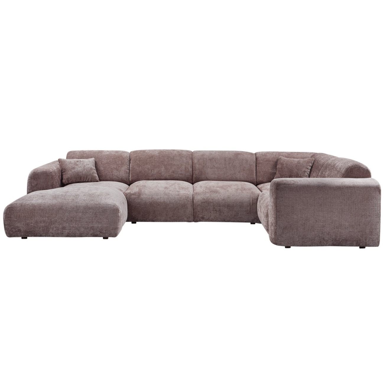 Ecksofa Cloud aus Chenille-Stoff Rechts, Taupe