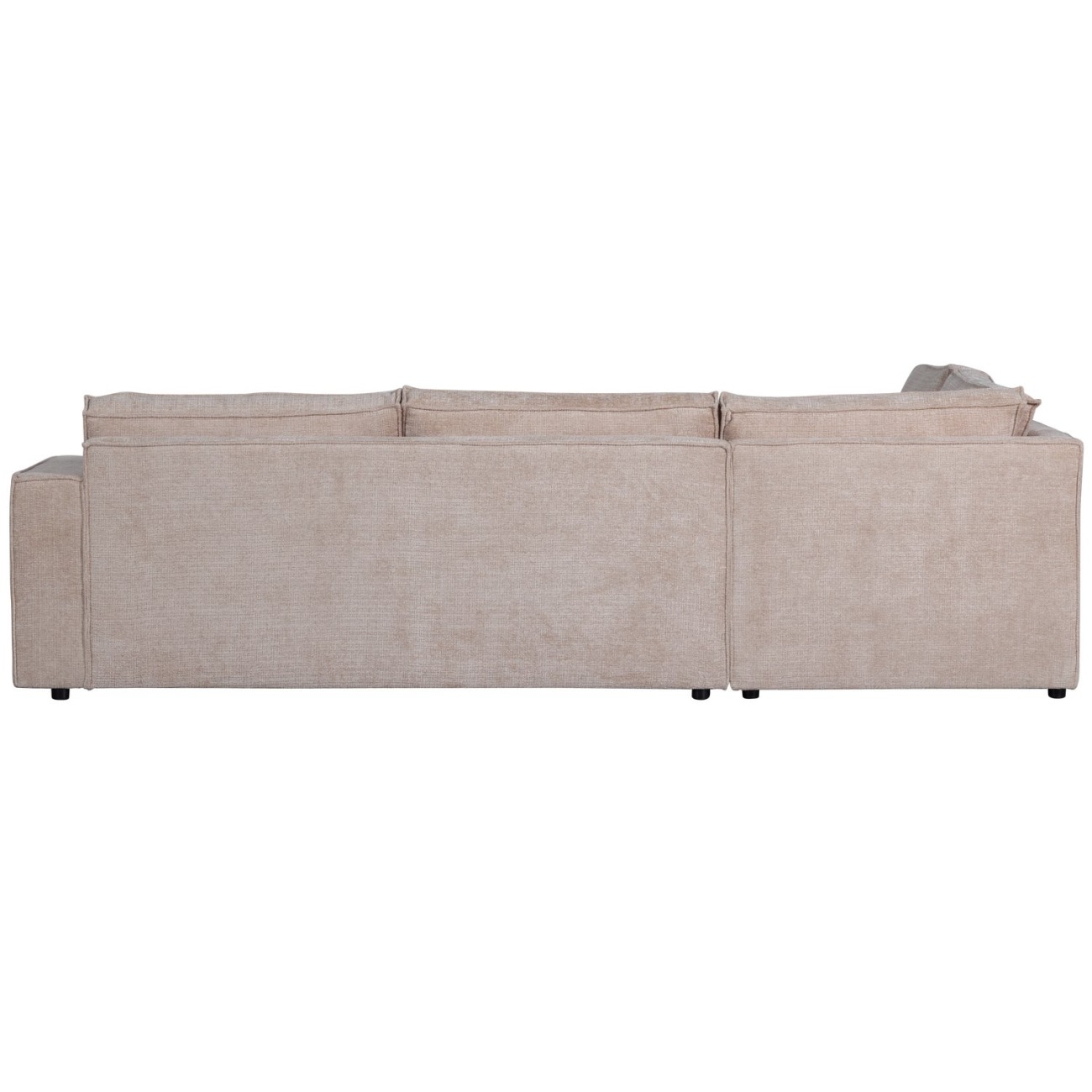 Ecksofa Hajo aus Chenille-Stoff Links, Sand