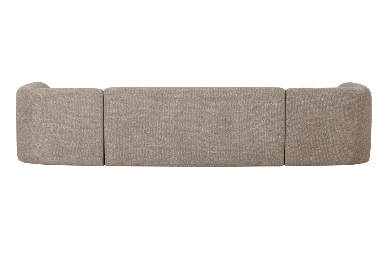 Sofa Sloping U-Form aus Melange-Stoff, Hellbraun