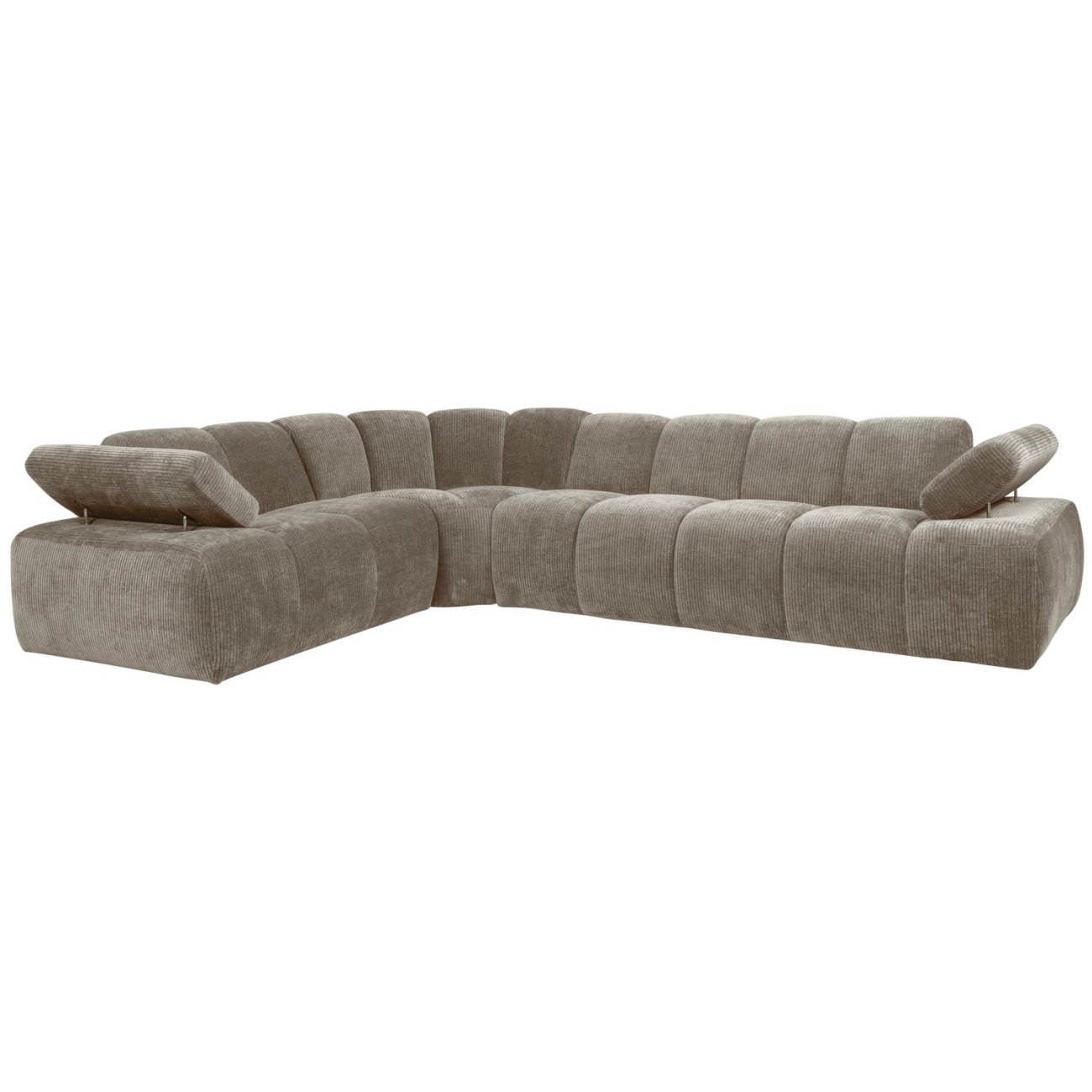 Ecksofa Mojo aus Flachcord Links, Sand