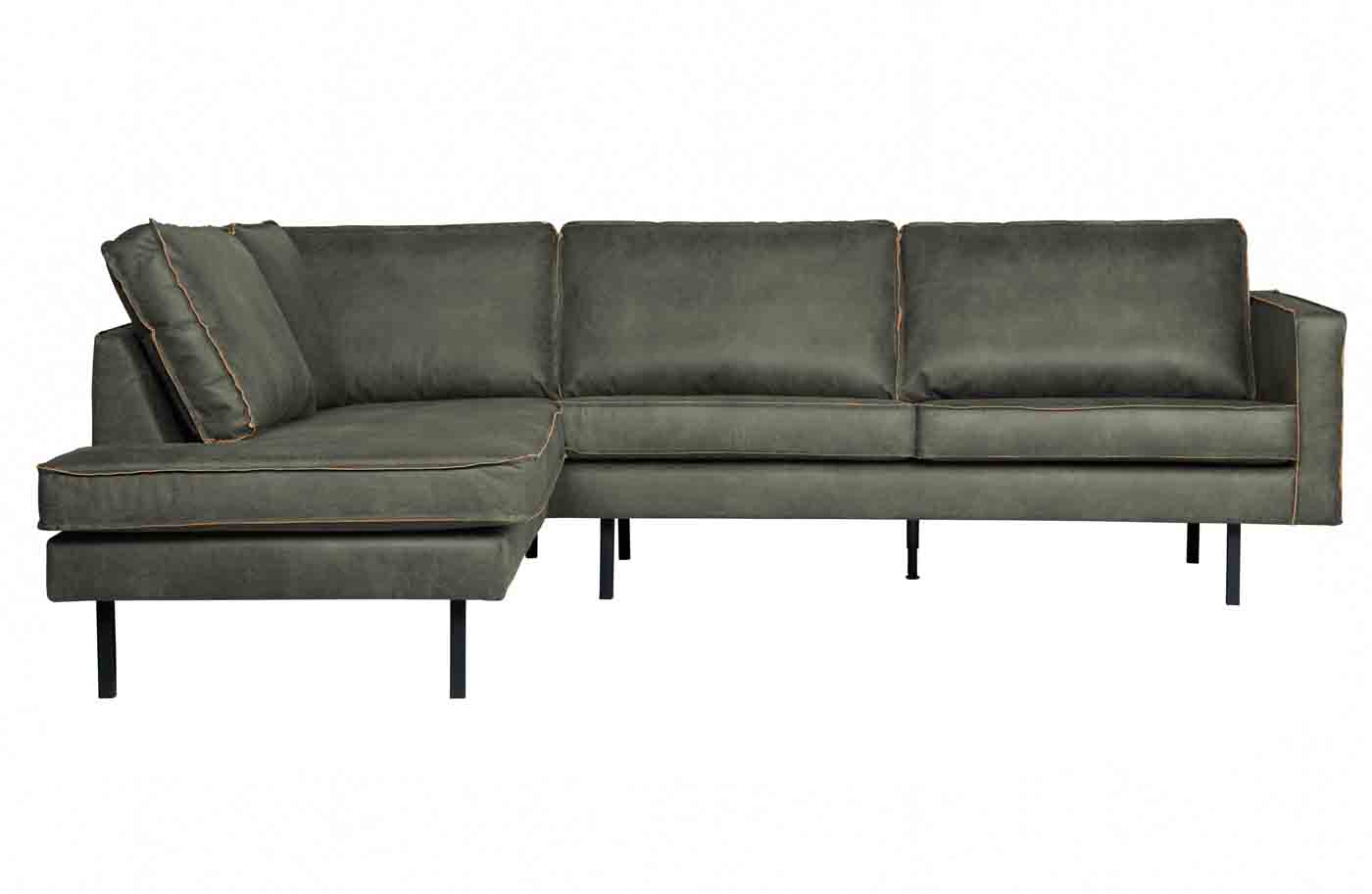 Rodeo Ecksofa Lederoptik, links Army