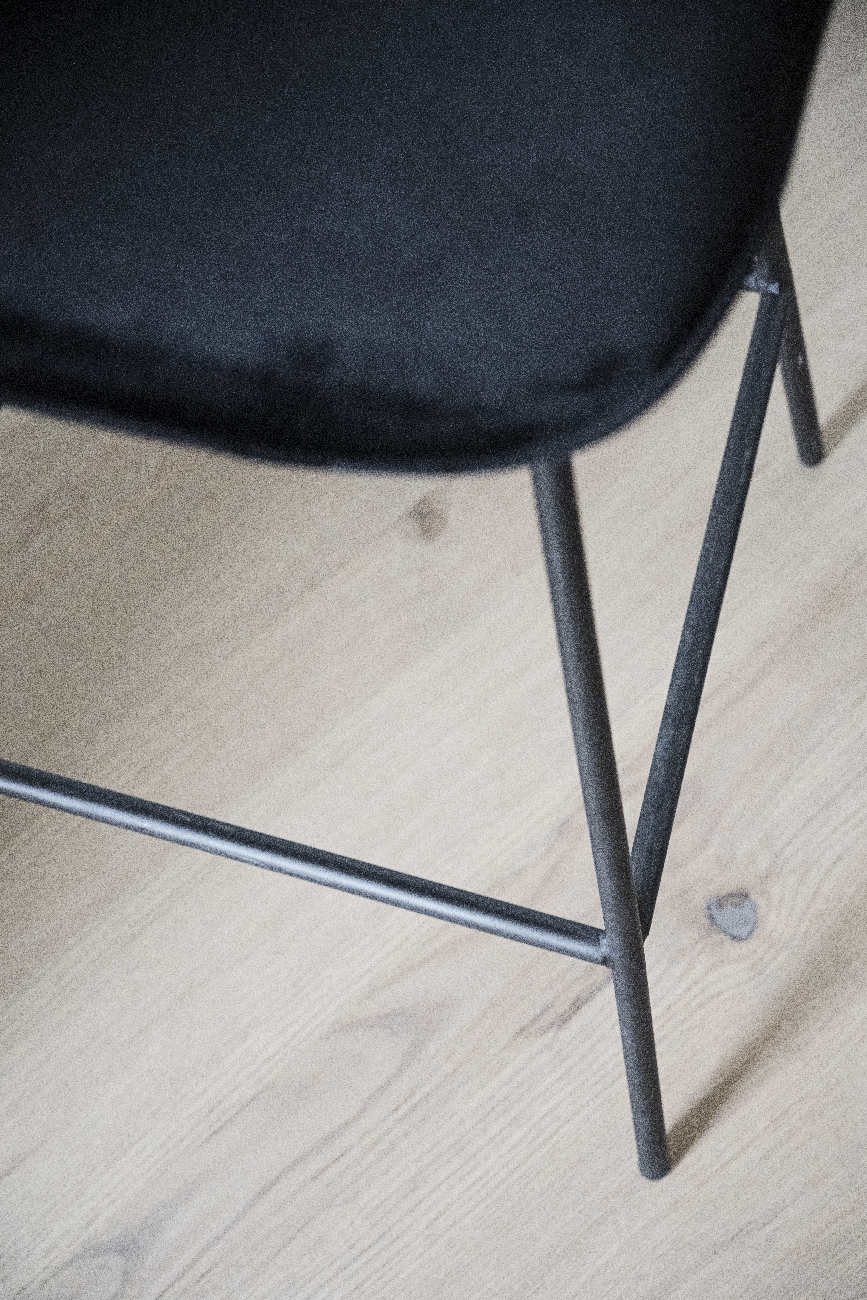 Barhocker Bryan, Samt Schwarz