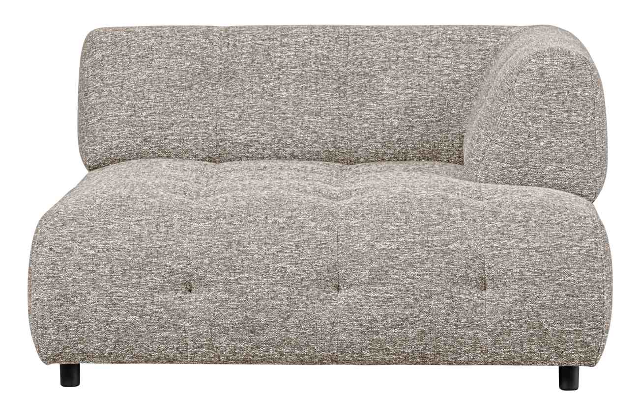 Modulsofa Louis Chaiselongue aus grobmaschigen Stoff Rechts, Hellgrau