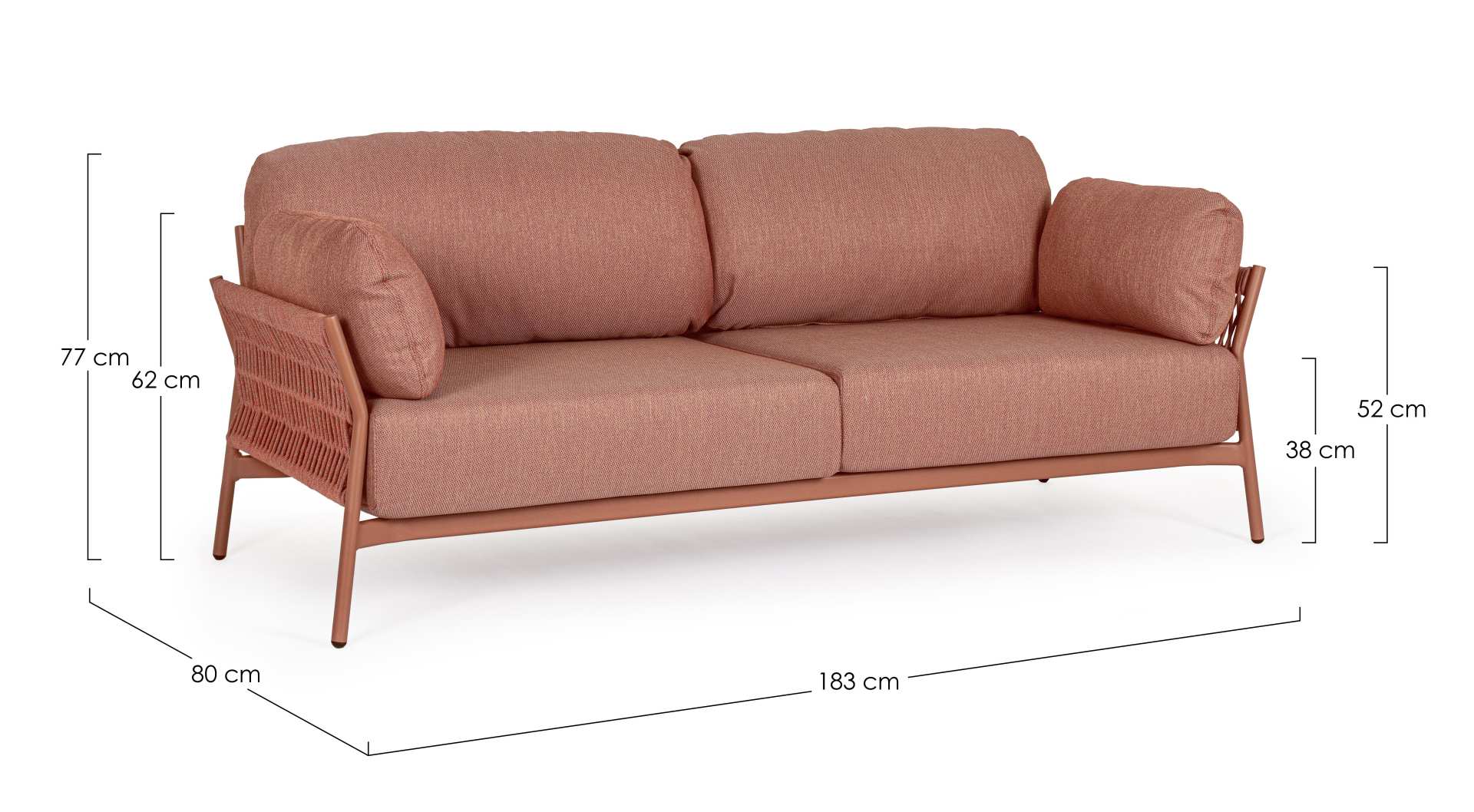 Sofa Pardis aus Aluminium, Sierra